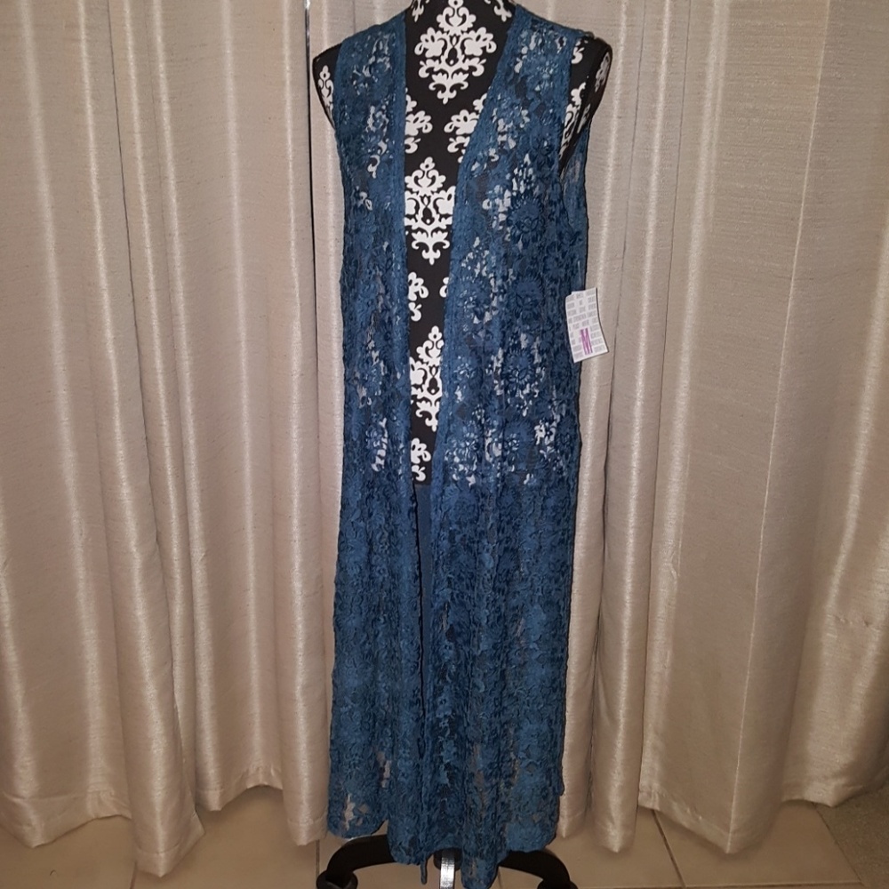 NWT Lularoe Joy long lace vest size medium